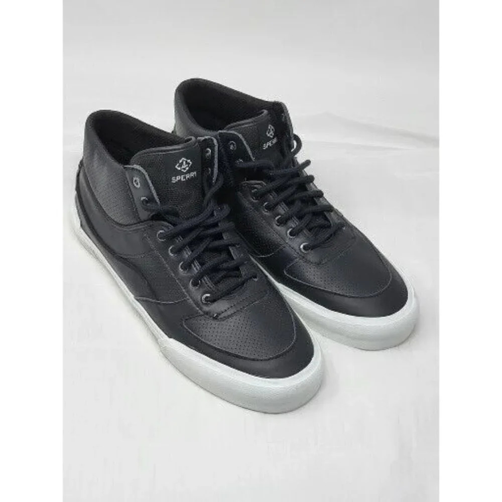 Sperry STS 87845 High Top Women’s Black faux Leather Shoes size 12 NWOT